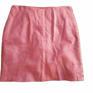 Leather Mini Skirt REBECCA TAYLOR Perforated Brown. Unique. Vintage. 12